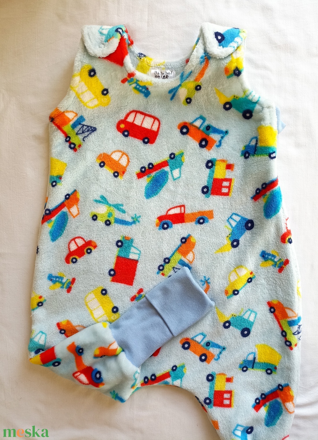 74-80-86-os őszi téli tipegő hálózsák wellsoft 20-23 fok színes autós járműves - ruha & divat - babaruha & gyerekruha - tipegőhálózsák - Meska.hu