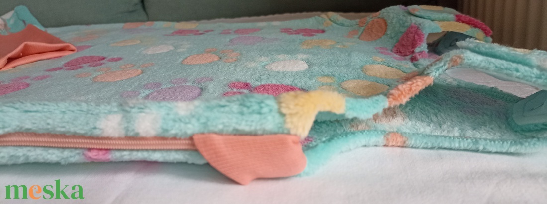 86-92-98-as őszi téli tipegő hálózsák wellsoft 22-24 fokba menta tappancsos - ruha & divat - babaruha & gyerekruha - tipegőhálózsák - Meska.hu