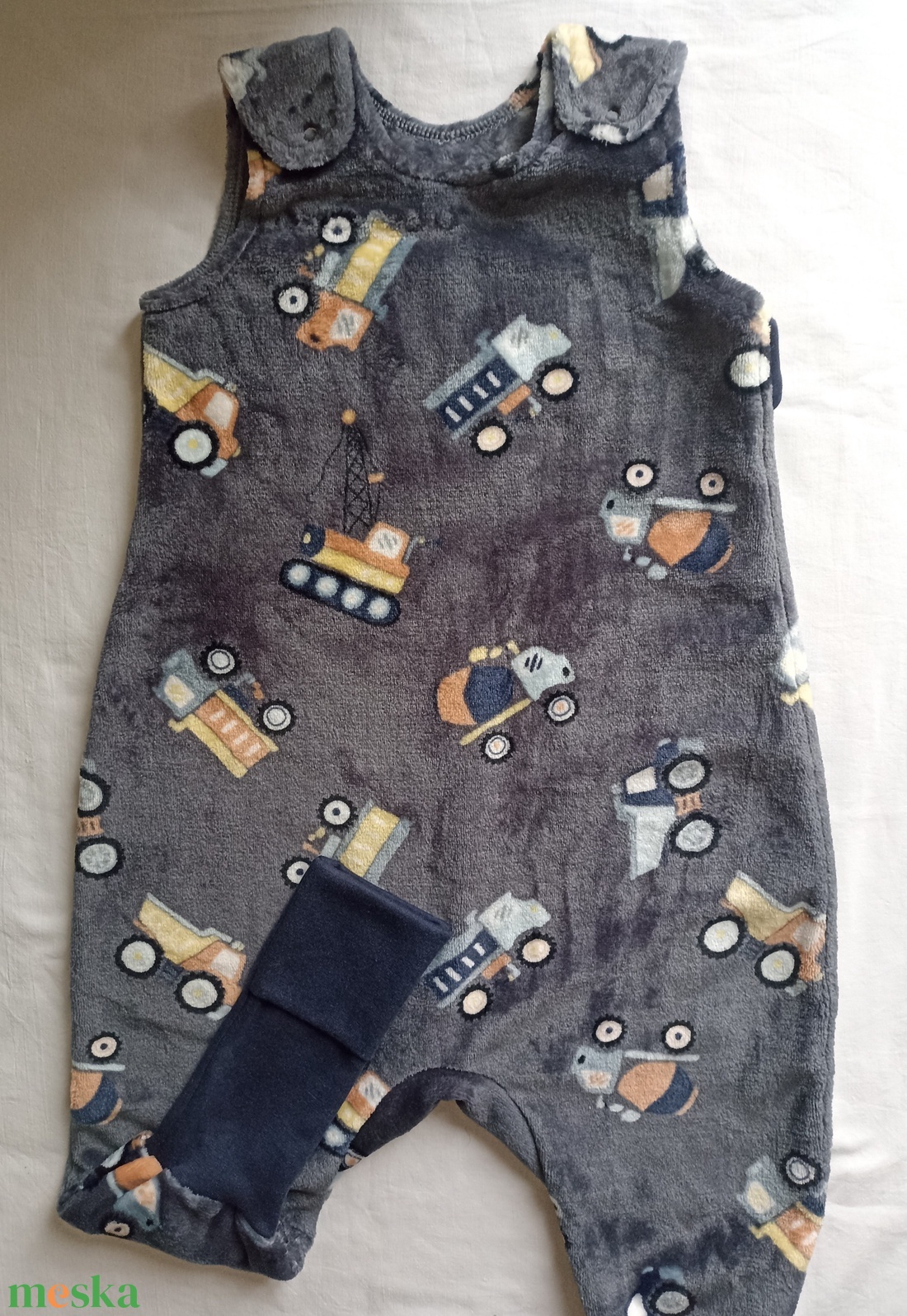 86-92-98-as őszi téli tipegő hálózsák 20-23 fokba wellsoft szürke markolós - ruha & divat - babaruha & gyerekruha - tipegőhálózsák - Meska.hu