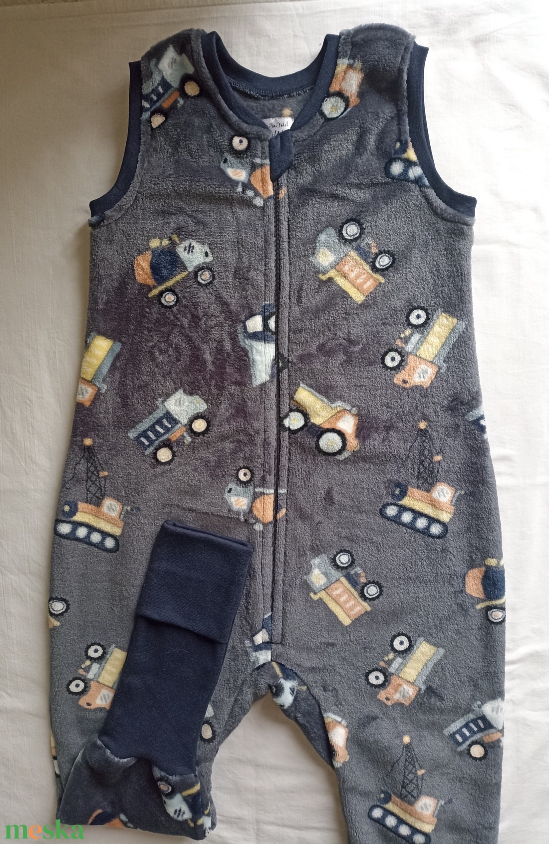 104-110-116-os őszi téli tipegő hálózsák wellsoft  21-23 fok szürke markolós - ruha & divat - babaruha & gyerekruha - tipegőhálózsák - Meska.hu