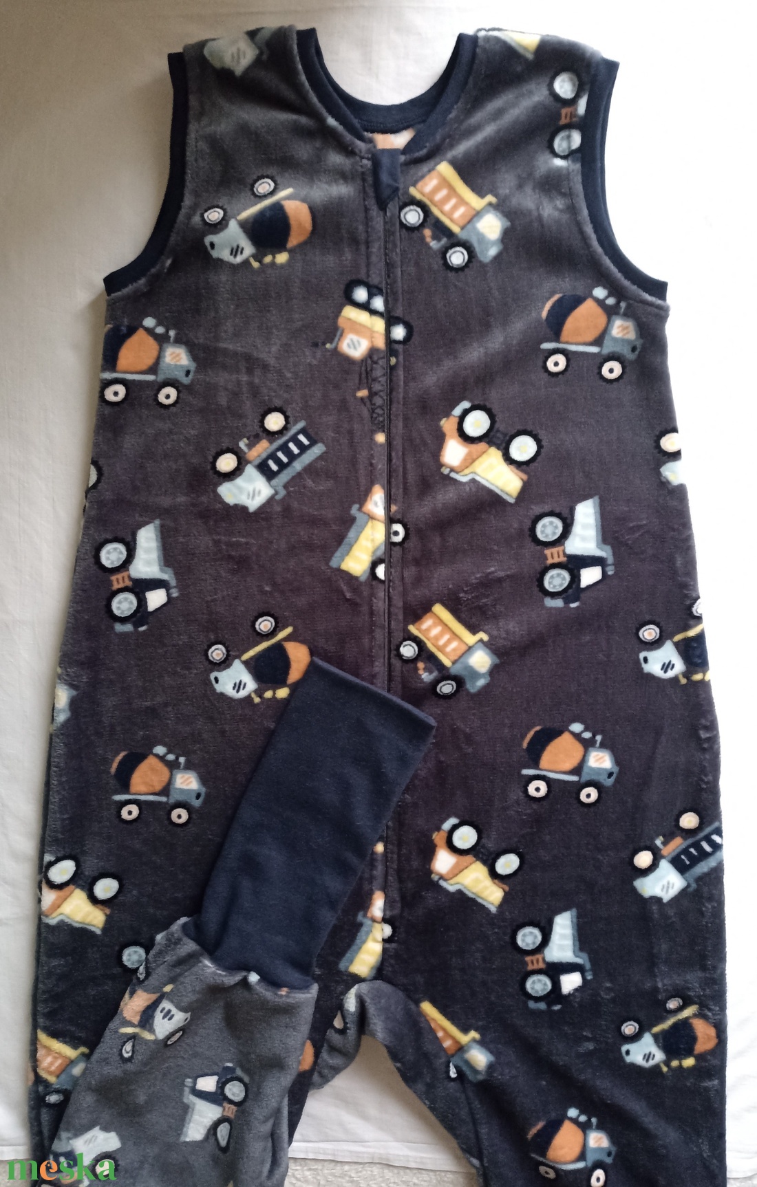 134-140-146-os őszi téli tipegő hálózsák 21-23 fokba wellsoft szürke markolós - ruha & divat - babaruha & gyerekruha - tipegőhálózsák - Meska.hu