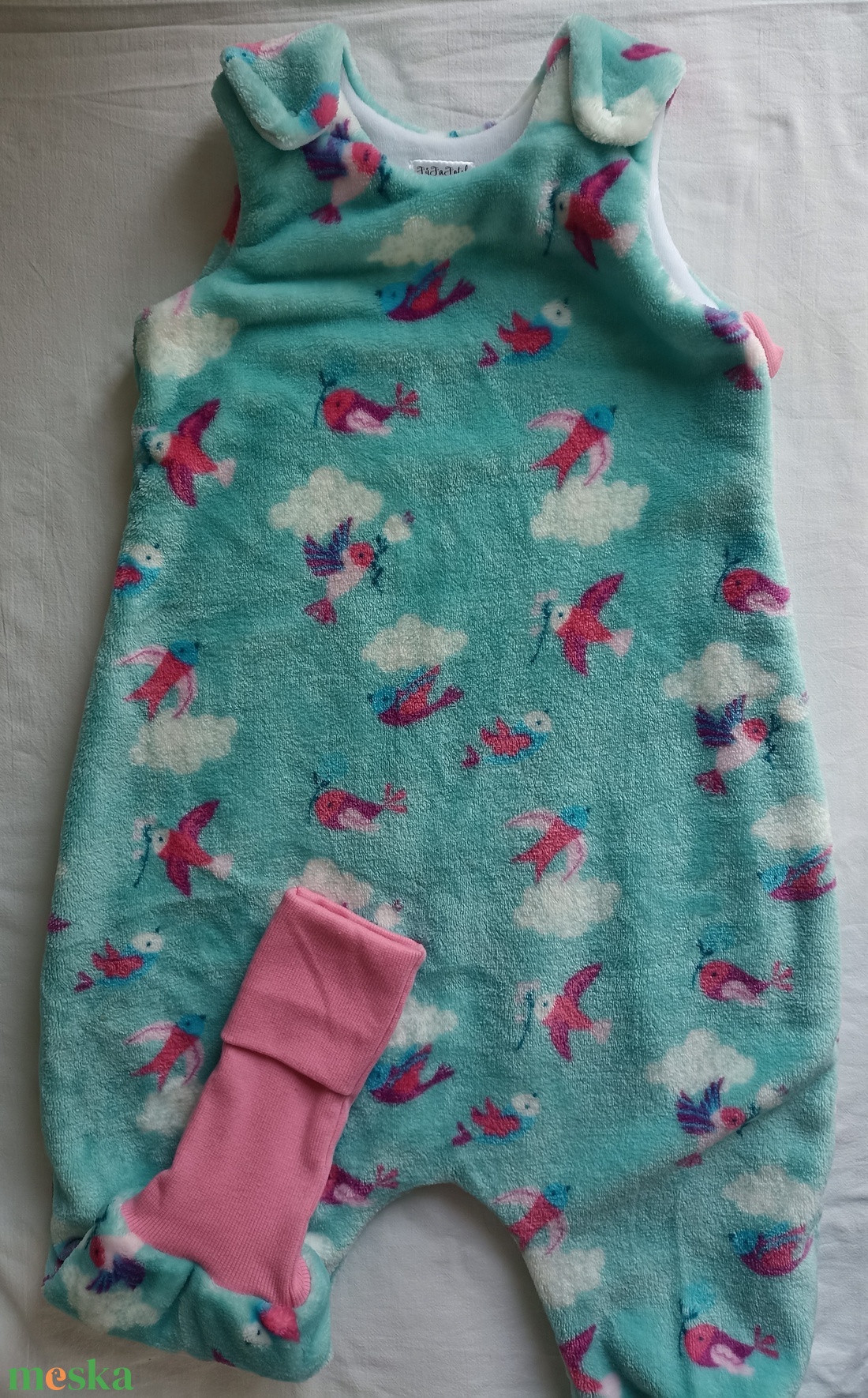 92-98-104-es téli tipegő hálózsák 19-20 fokba wellsoft + bébiplüss HIDEG SZOBA madárkás - ruha & divat - babaruha & gyerekruha - tipegőhálózsák - Meska.hu