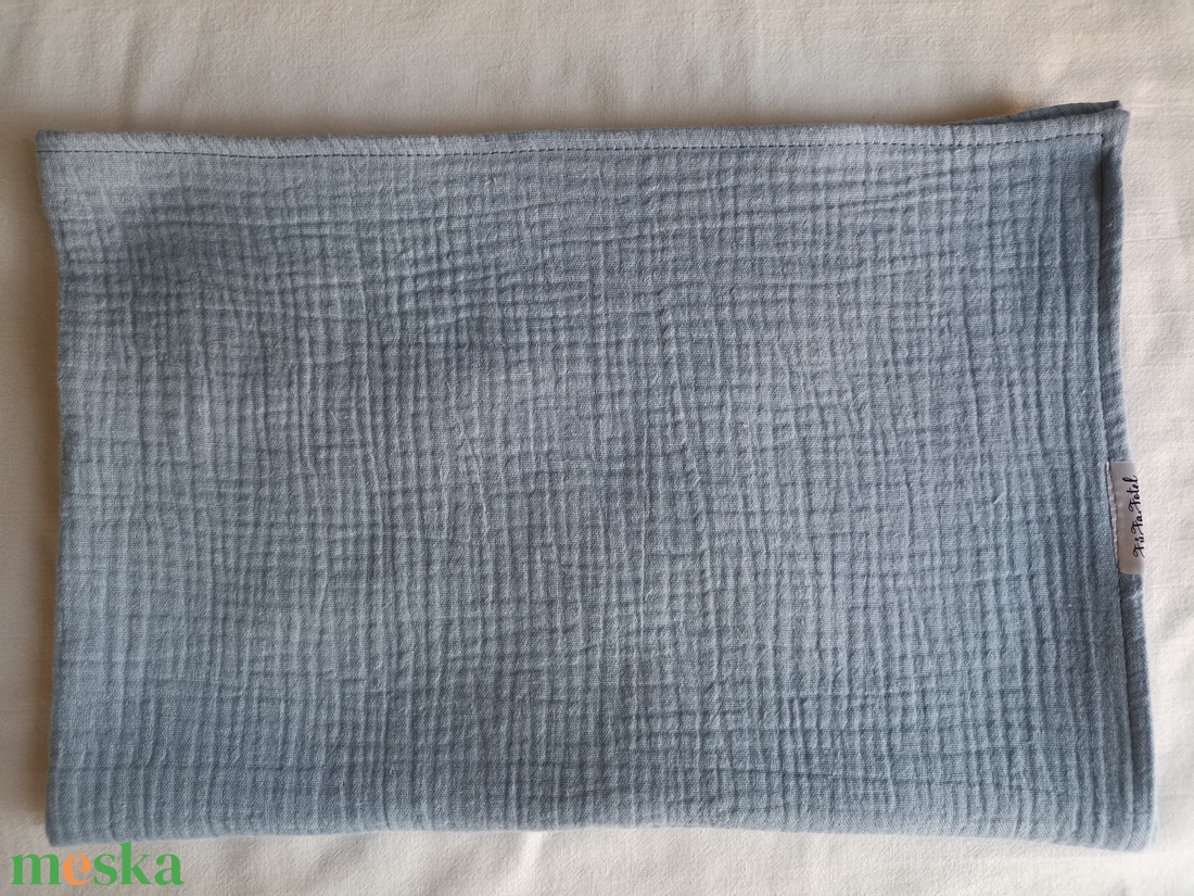 Baba kétrétegű muszlin takaró duplagéz nyári 70x90 cm farmerkék - otthon & életmód - babaszoba, gyerekszoba - babatakaró, gyerek pléd - Meska.hu