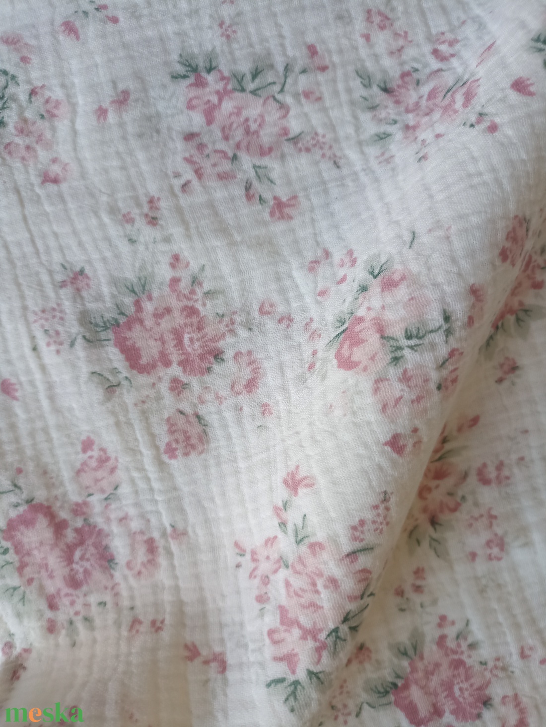 Nyári kánikula duplagéz felnőtt takaró muszlin 140x200 cm romantikus virágos - otthon & életmód - lakástextil - felnőtt takaró, pléd - Meska.hu