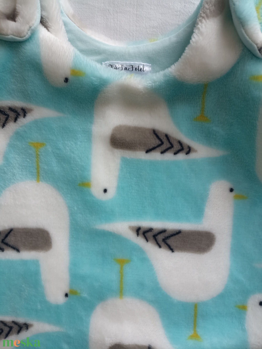 74-80-86-os Őszi téli tipegő hálózsák wellsoft + pamut 20-22 fokba  sirályos - ruha & divat - babaruha & gyerekruha - tipegőhálózsák - Meska.hu