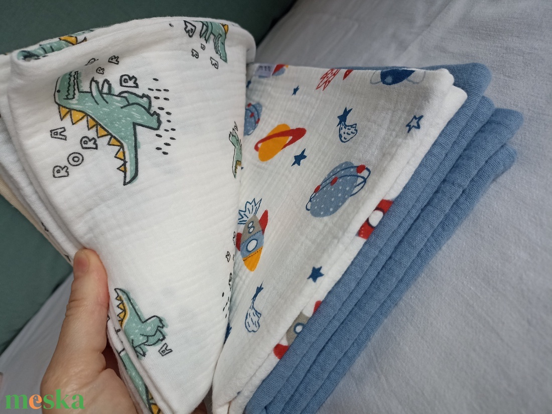 Duplagéz parnahuzat IKEA-s 3x55 cm-s gyerekpárnához macis kék űrhajós dínós - otthon & életmód - lakástextil - párna & párnahuzat - Meska.hu