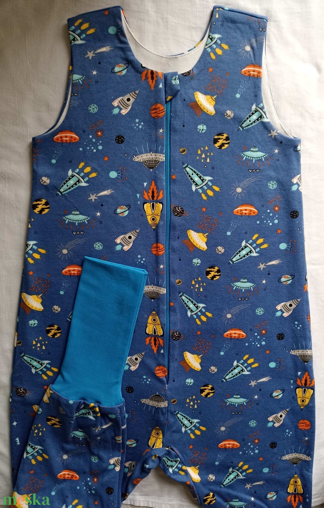 128-134-140 Őszi tipegő hálózsák  22-24 fokba átmeneti pamut űrhajós  - ruha & divat - babaruha & gyerekruha - tipegőhálózsák - Meska.hu