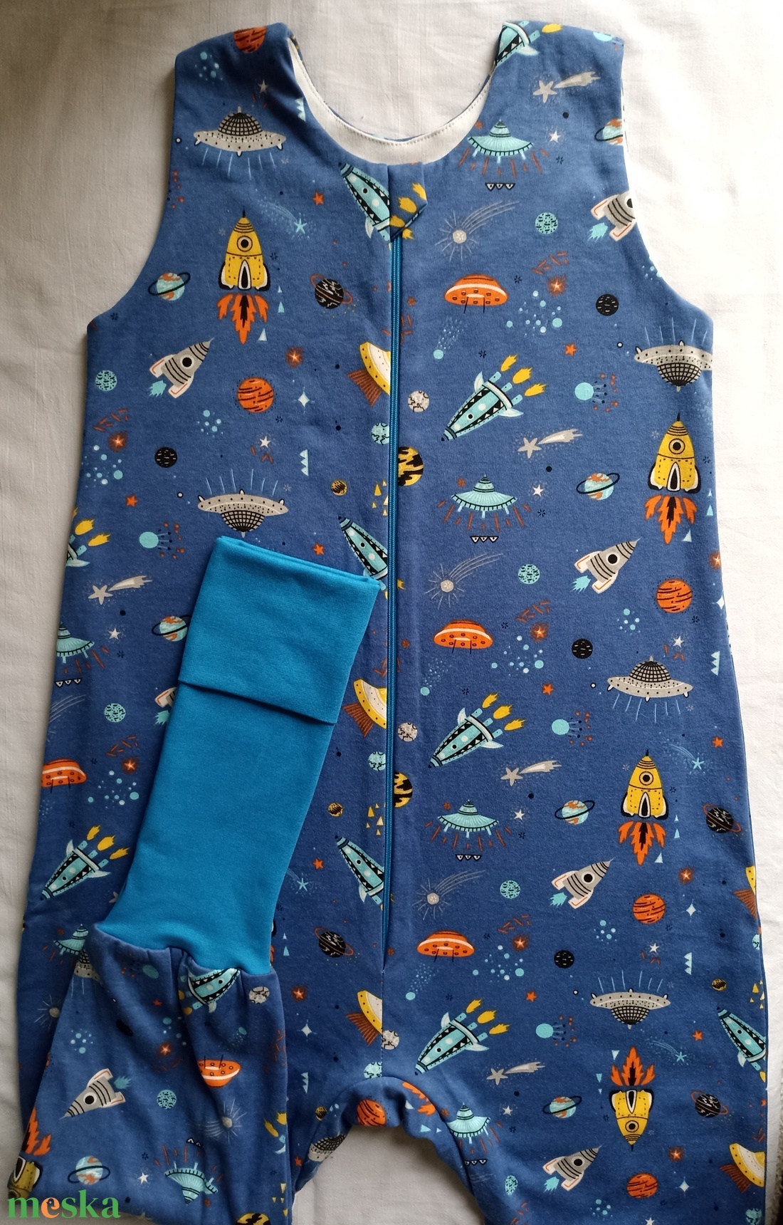 116-122-128-as Őszi-téli tipegő hálózsák átmenti pamut űrhajós - ruha & divat - babaruha & gyerekruha - tipegőhálózsák - Meska.hu