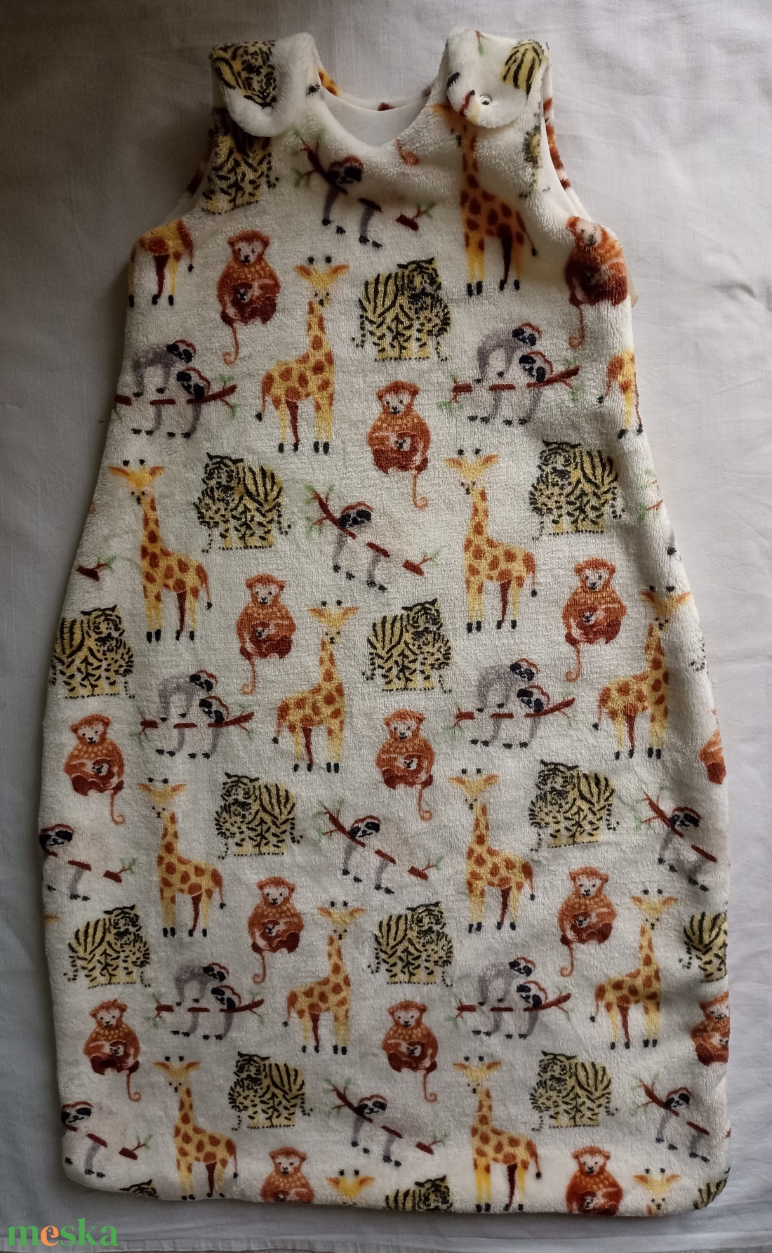 62-68-74-80-as őszi téli wellsoft babahálózsák belül pamutréteggel szafaris - ruha & divat - babaruha & gyerekruha - tipegőhálózsák - Meska.hu