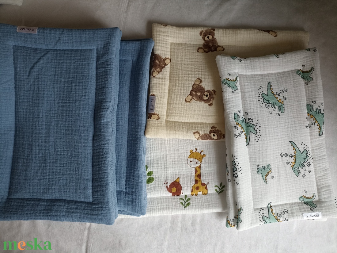 Muszlin (duplagéz) lapos babapárna gyerekpárna kb 28x35 cm - játék & sport - ovis felszerelés - ovis párna, kispárna - Meska.hu