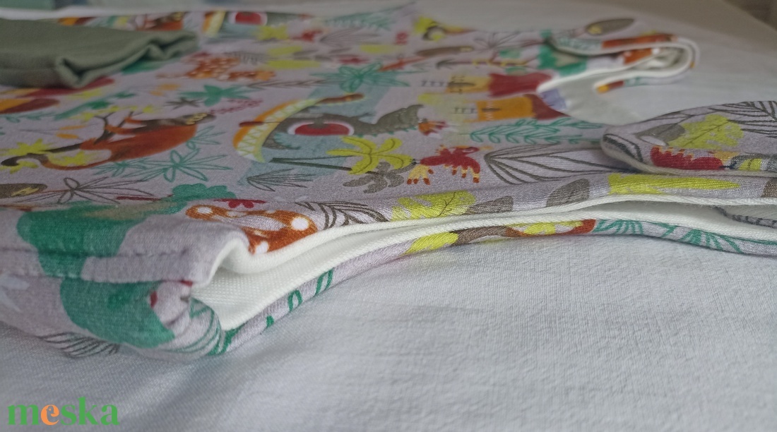 80-86-92-es Őszi téli tipegő hálózsák átmeneti duplapamut 22-24 fokba dzsungeles - ruha & divat - babaruha & gyerekruha - tipegőhálózsák - Meska.hu