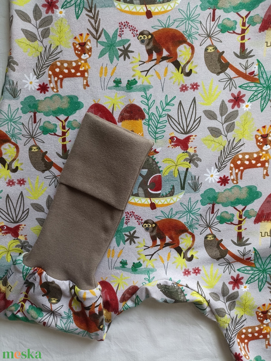 80-86-92-es Őszi téli tipegő hálózsák átmeneti duplapamut 22-24 fokba dzsungeles - ruha & divat - babaruha & gyerekruha - tipegőhálózsák - Meska.hu