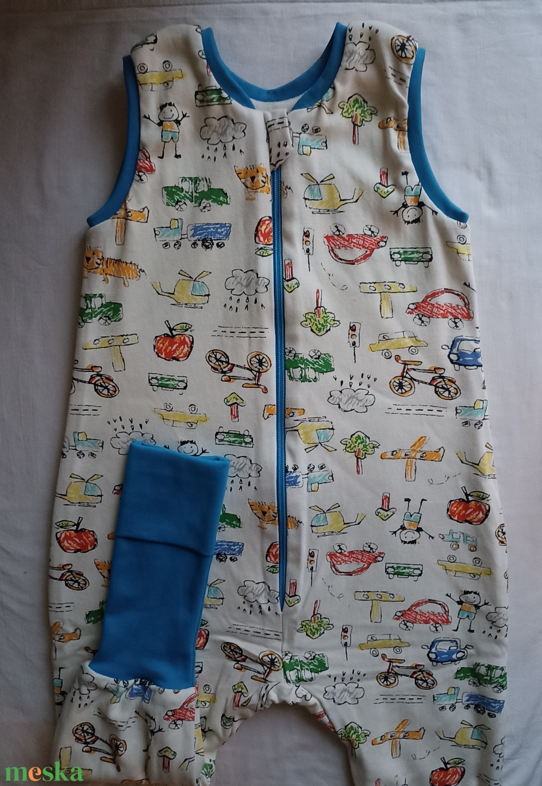 98-104-110-es Őszi téli tipegő hálózsák átmeneti pamut gyerekrajzos - baba - mama - babaruházat - tipegőhálózsák - Meska.hu