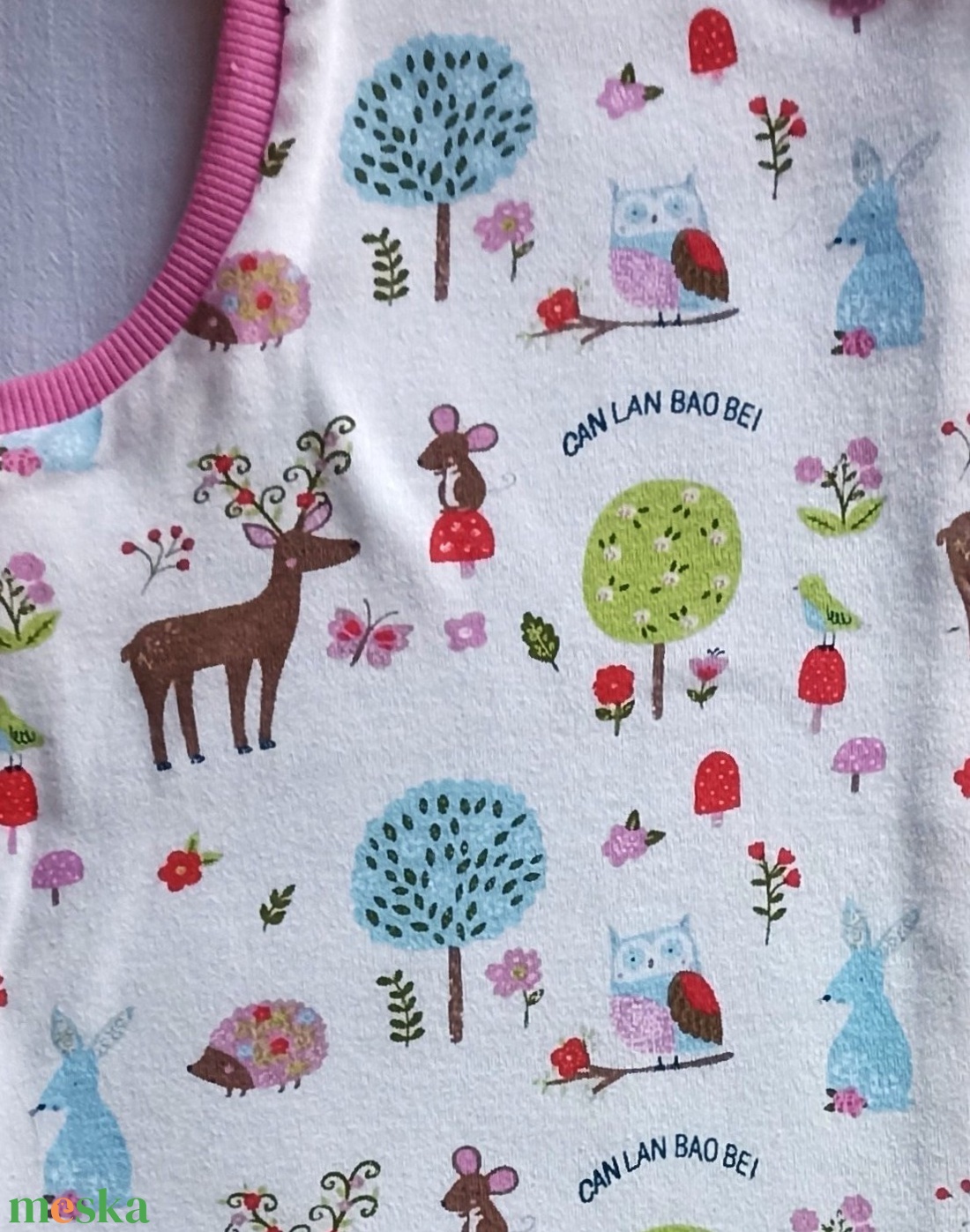 128-134-140 Őszi tipegő hálózsák 22-24 fokba átmeneti pamut lányos erdős szarvas - ruha & divat - babaruha & gyerekruha - tipegőhálózsák - Meska.hu