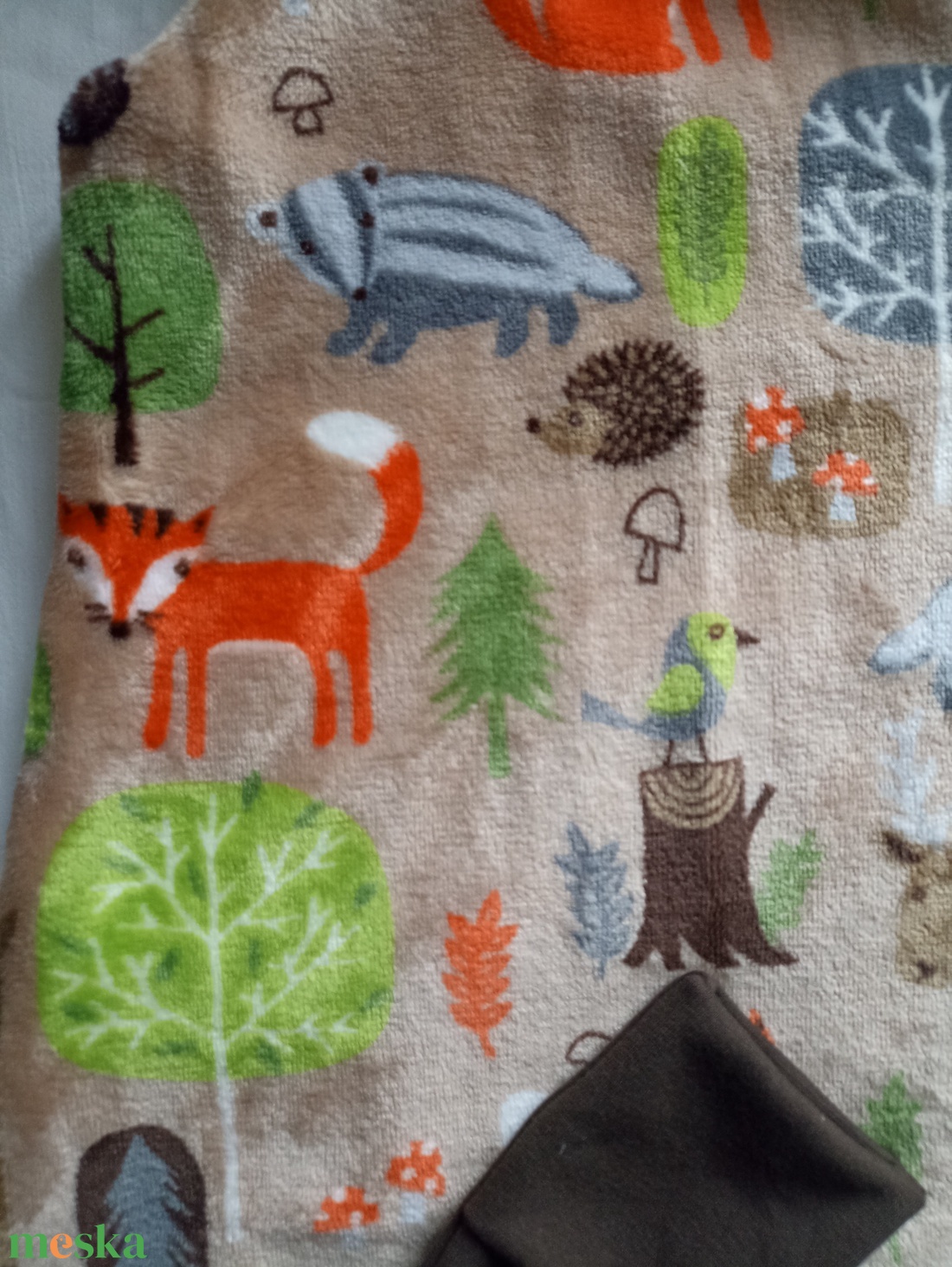 74-80-86-os téli tipegő hálózsák wellsoft + bébiplüss 20-21 fokba drapp erdős - baba - mama - babaruházat - tipegőhálózsák - Meska.hu