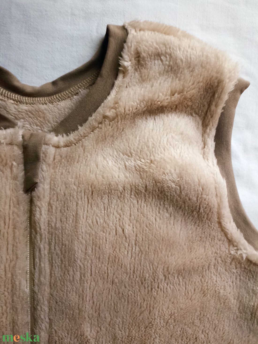 128-134-140-es Őszi téli tipegő hálózsák wellsoft 20-22 fokba drapp beige - baba - mama - babaruházat - tipegőhálózsák - Meska.hu