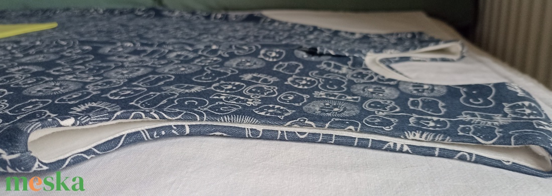 134-140-146-os Őszi tipegő hálózsák átmeneti 22-24 fokba pamut sötétkék állatos - baba - mama - babaruházat - tipegőhálózsák - Meska.hu