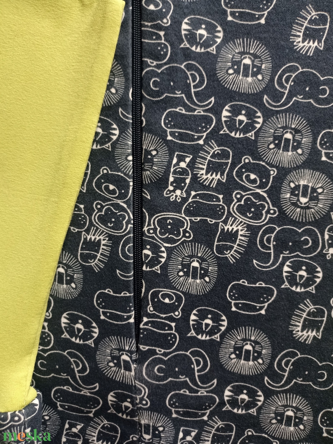 134-140-146-os Őszi tipegő hálózsák átmeneti 22-24 fokba pamut sötétkék állatos - baba - mama - babaruházat - tipegőhálózsák - Meska.hu