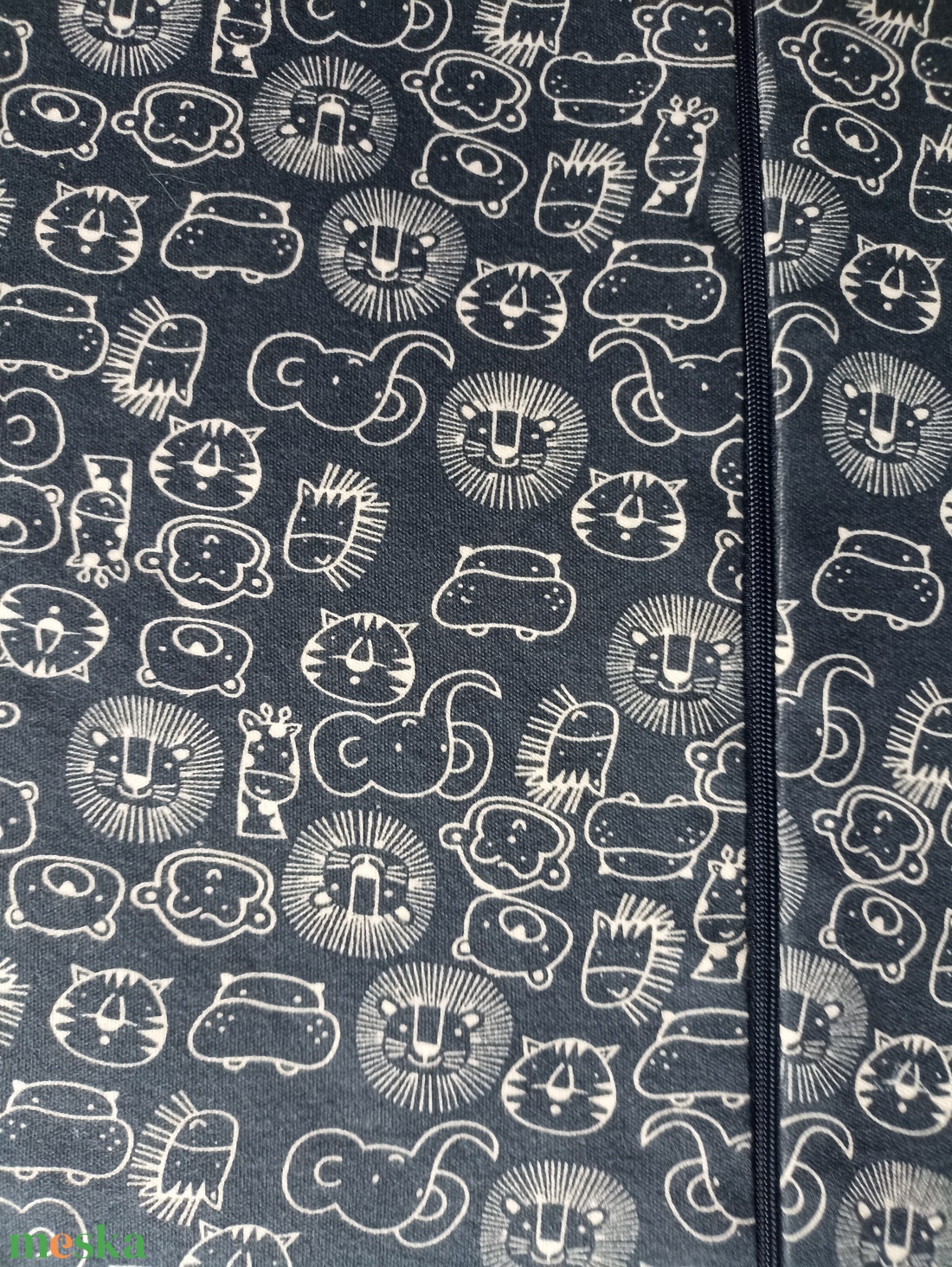 134-140-146-os Őszi tipegő hálózsák átmeneti 22-24 fokba pamut sötétkék állatos - baba - mama - babaruházat - tipegőhálózsák - Meska.hu