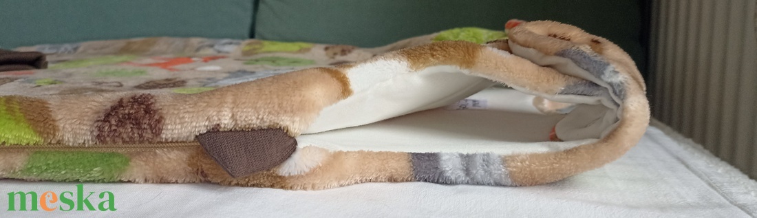 92-98-104-es őszi téli tipegő hálózsák 20-23 fokba wellsoft+ vékony pamut drapp erdős - baba - mama - babaruházat - tipegőhálózsák - Meska.hu