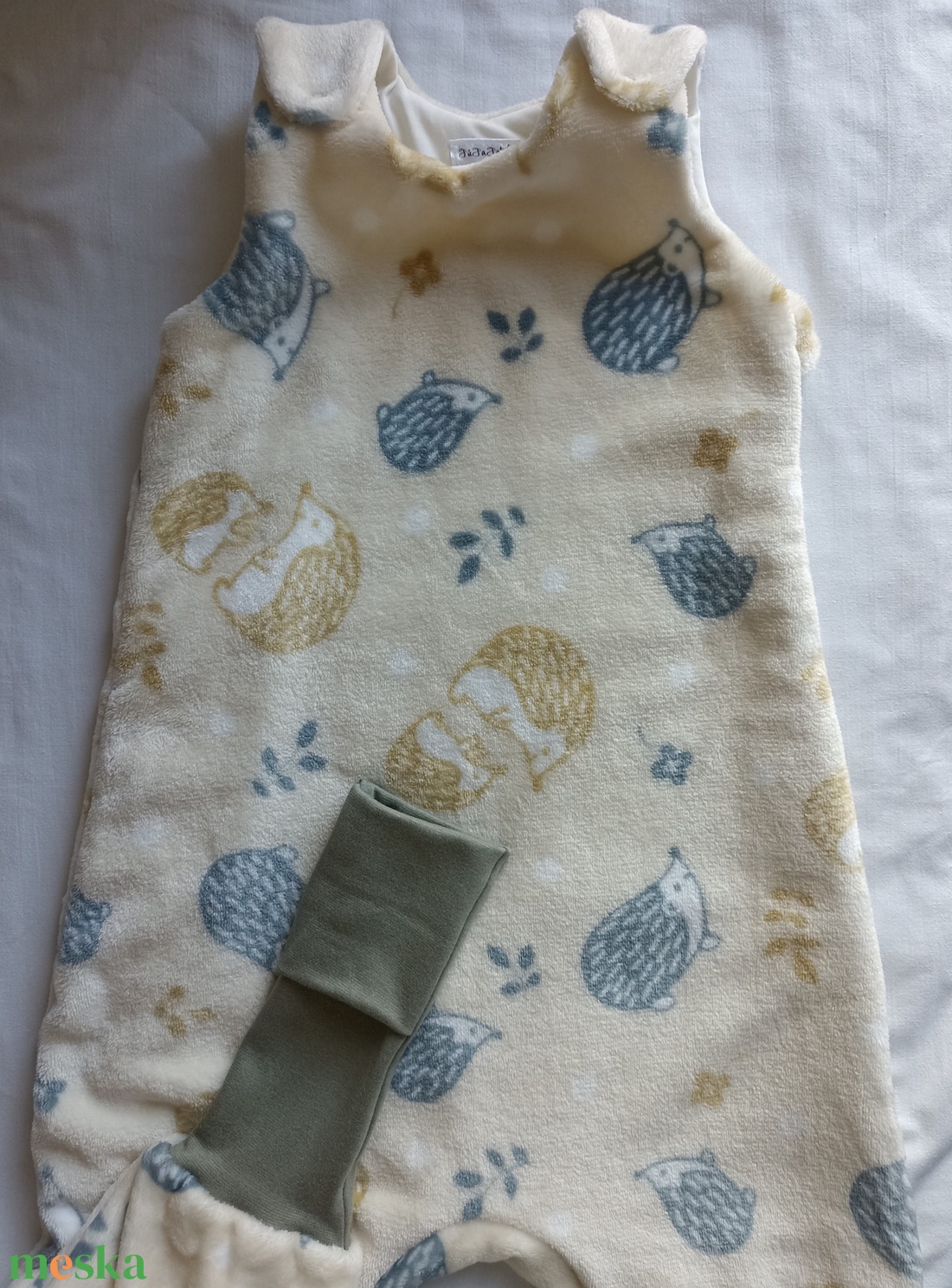 92-98-104-es őszi téli tipegő hálózsák 20-23 fokba wellsoft+ vékony pamut sünis - baba - mama - babaruházat - tipegőhálózsák - Meska.hu