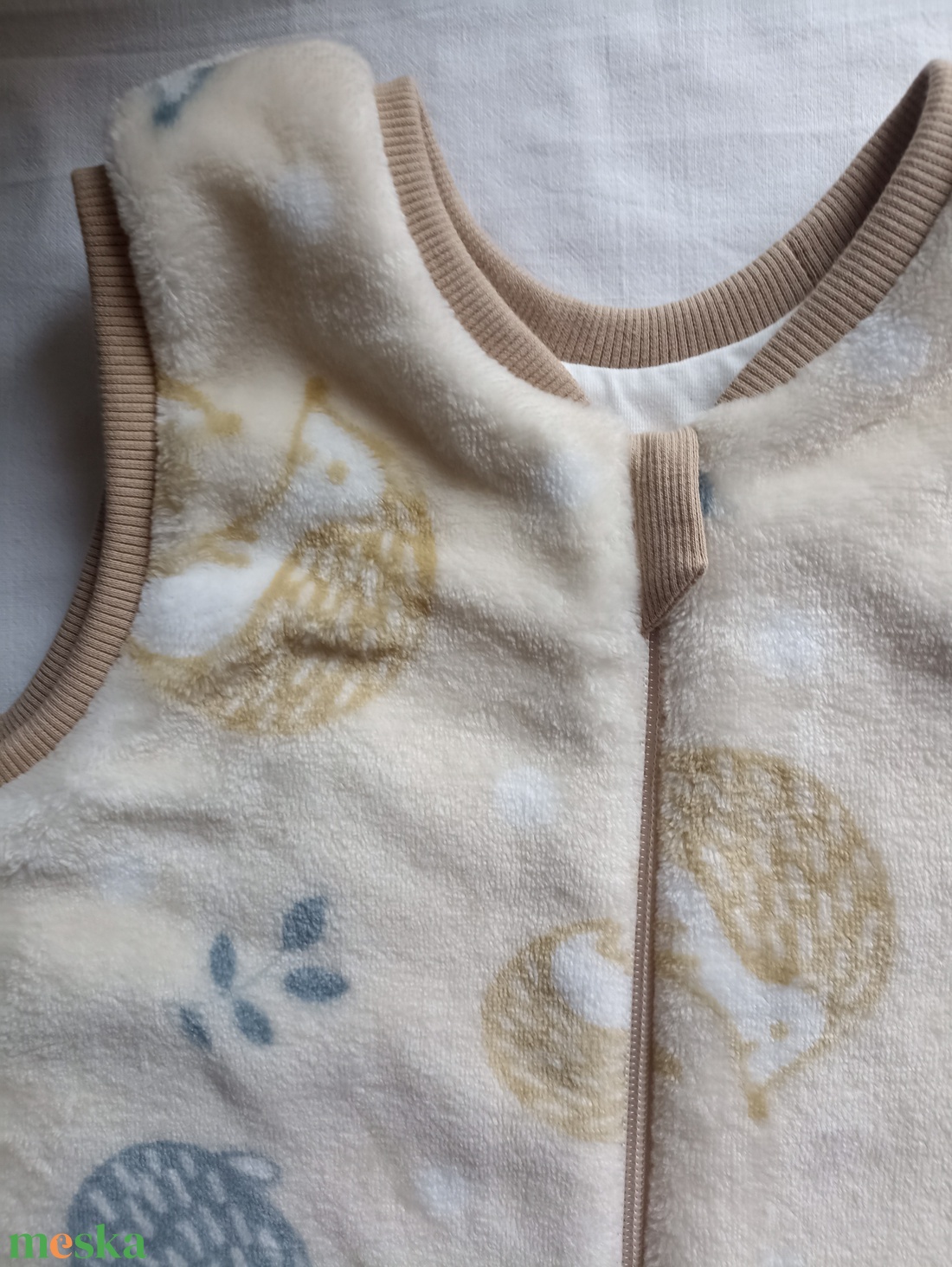 98-198-104-110-es őszi téli tipegő hálózsák HŰVÖS SZOBA wellsoft + vékony pamut 20-22 fokba  sünis - baba - mama - babaruházat - tipegőhálózsák - Meska.hu