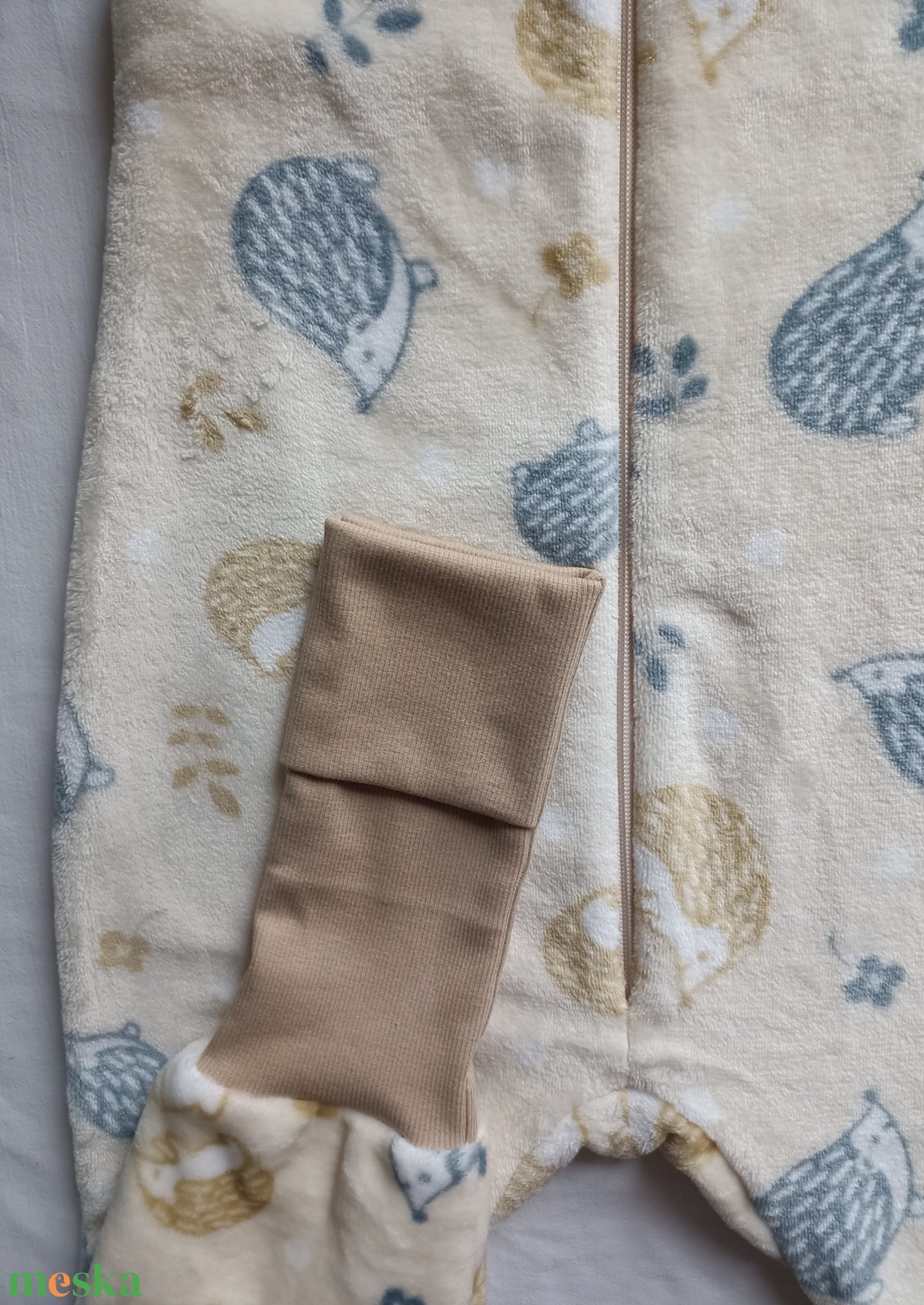 98-198-104-110-es őszi téli tipegő hálózsák HŰVÖS SZOBA wellsoft + vékony pamut 20-22 fokba  sünis - baba - mama - babaruházat - tipegőhálózsák - Meska.hu