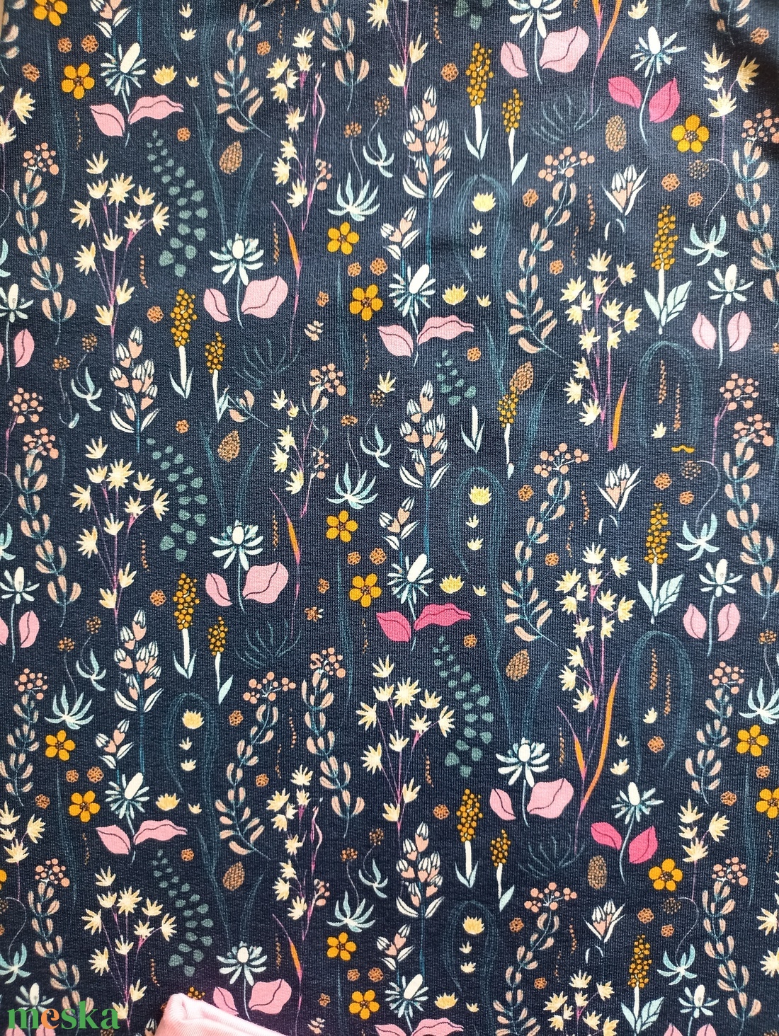 104-110-116-os átmeneti tipegő hálózsák pamut melegebb szobába 23-25 fokba sötétkék virágos - baba - mama - babaruházat - tipegőhálózsák - Meska.hu