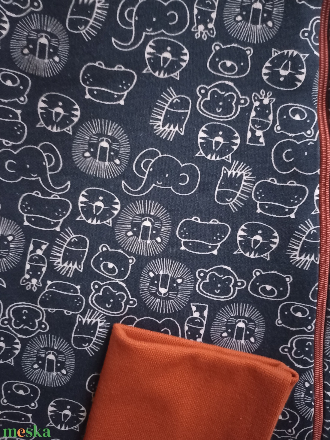 104-110-116-os Őszi téli tipegő hálózsák 21-23 fokba átmeneti pamut sötékék állatos - baba - mama - babaruházat - tipegőhálózsák - Meska.hu