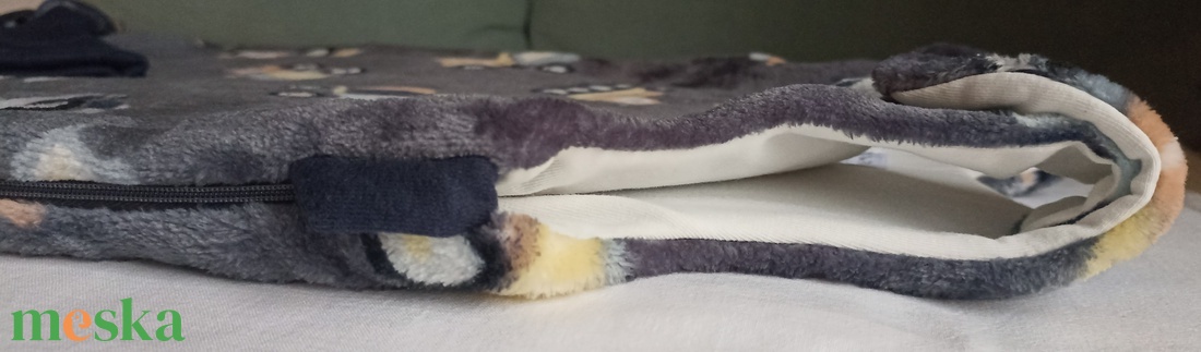 80-86-92-es őszi téli tipegő hálózsák wellsoft + pamut szürke markolós - baba - mama - babaruházat - tipegőhálózsák - Meska.hu