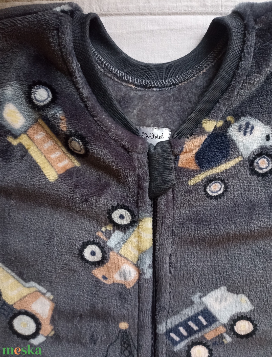 128-134-140-es őszi téli tipegő hálózsák 20-23 fokba wellsoft szürke markolós - baba - mama - babaruházat - tipegőhálózsák - Meska.hu