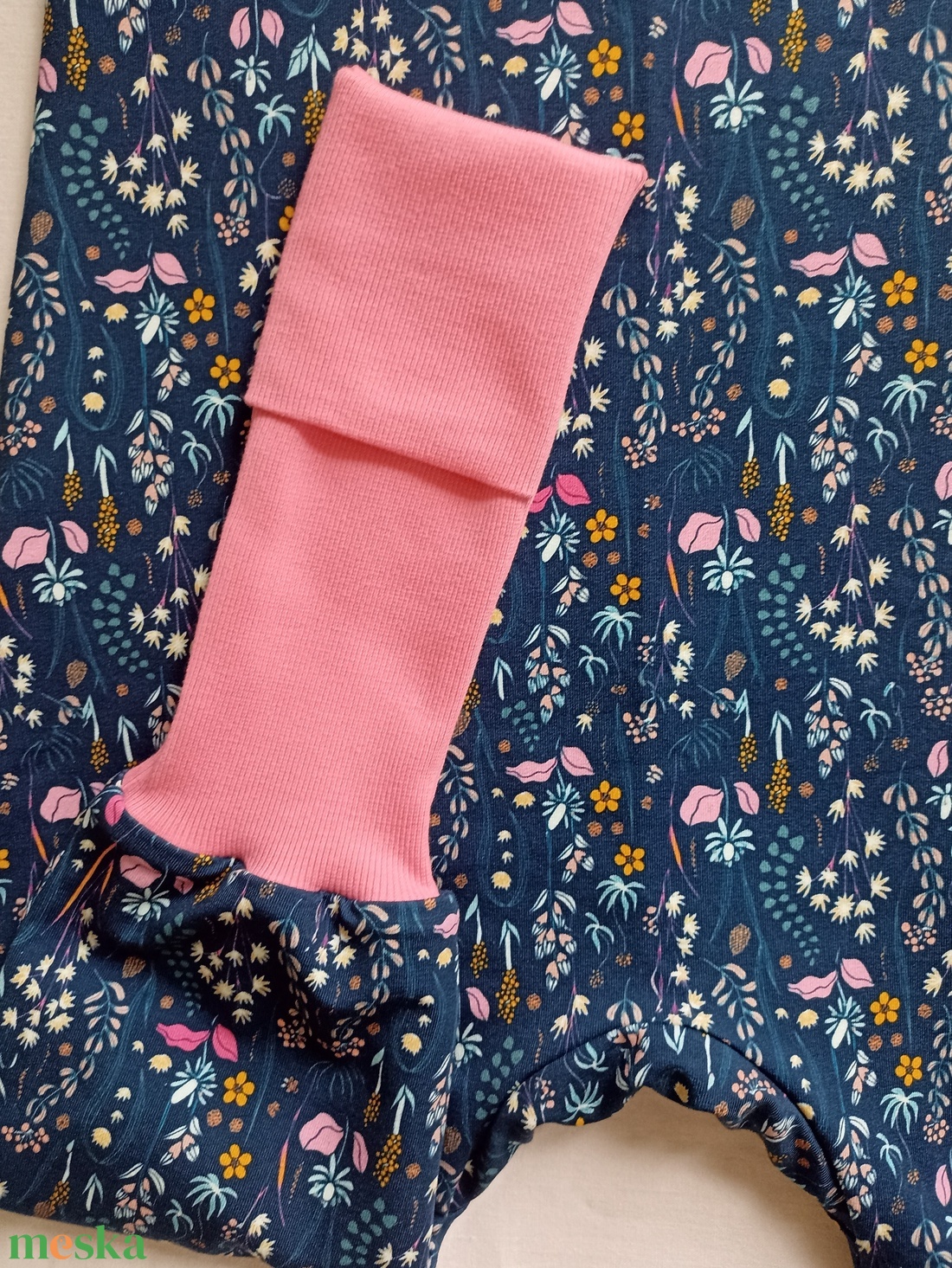 98-104-110-es Őszi téli tipegő hálózsák átmeneti pamut skék virágos - baba - mama - babaruházat - tipegőhálózsák - Meska.hu