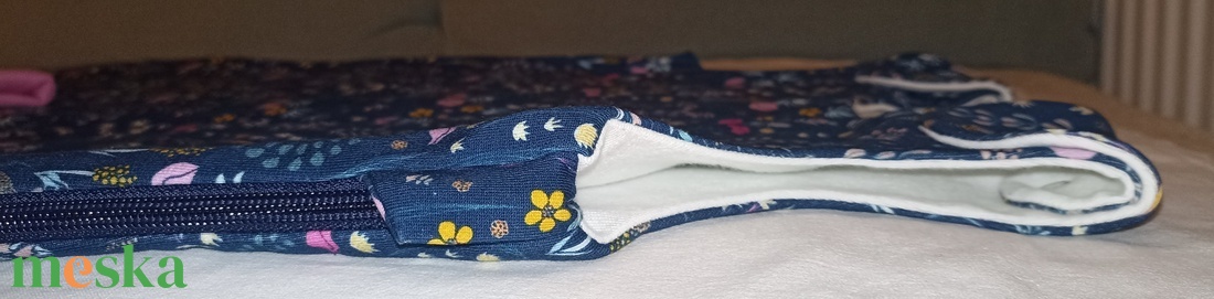 98-104-110-es Átmeneti tipegő hálózsák duplapamut skék virágos - baba - mama - babaruházat - tipegőhálózsák - Meska.hu