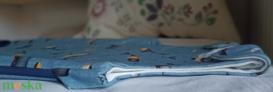 110-116-122-es Őszi tipegő hálózsák 22-24 fokba átmeneti pamut bálnás - baba - mama - babaruházat - tipegőhálózsák - Meska.hu