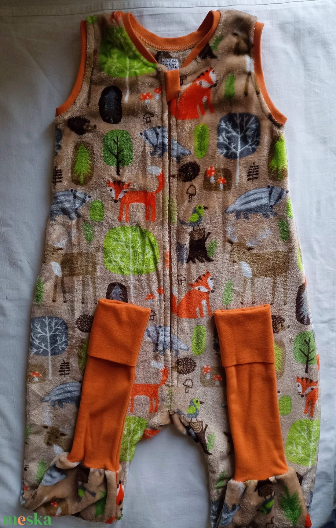 110-116-122-es Őszi téli tipegő hálózsák wellsoft 22-24 fokba drapp erdős  - baba - mama - babaruházat - tipegőhálózsák - Meska.hu