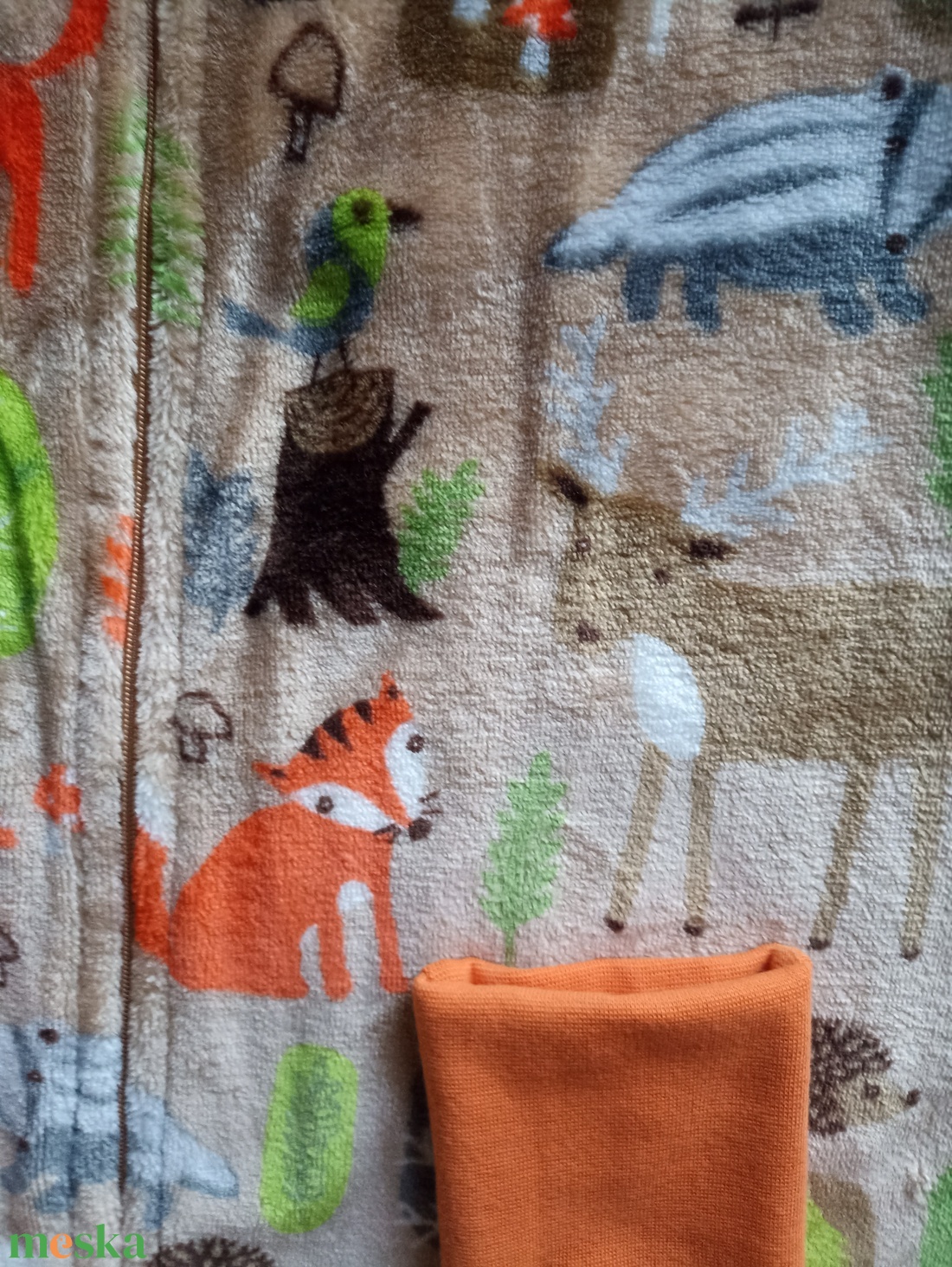 110-116-122-es Őszi téli tipegő hálózsák wellsoft 22-24 fokba drapp erdős  - baba - mama - babaruházat - tipegőhálózsák - Meska.hu