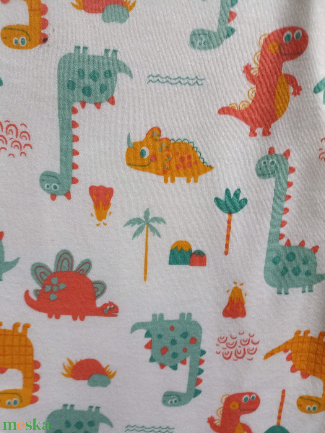 110-116-122-es Őszi téli tipegő hálózsák átmeneti pamut menta dínós - baba - mama - babaruházat - tipegőhálózsák - Meska.hu