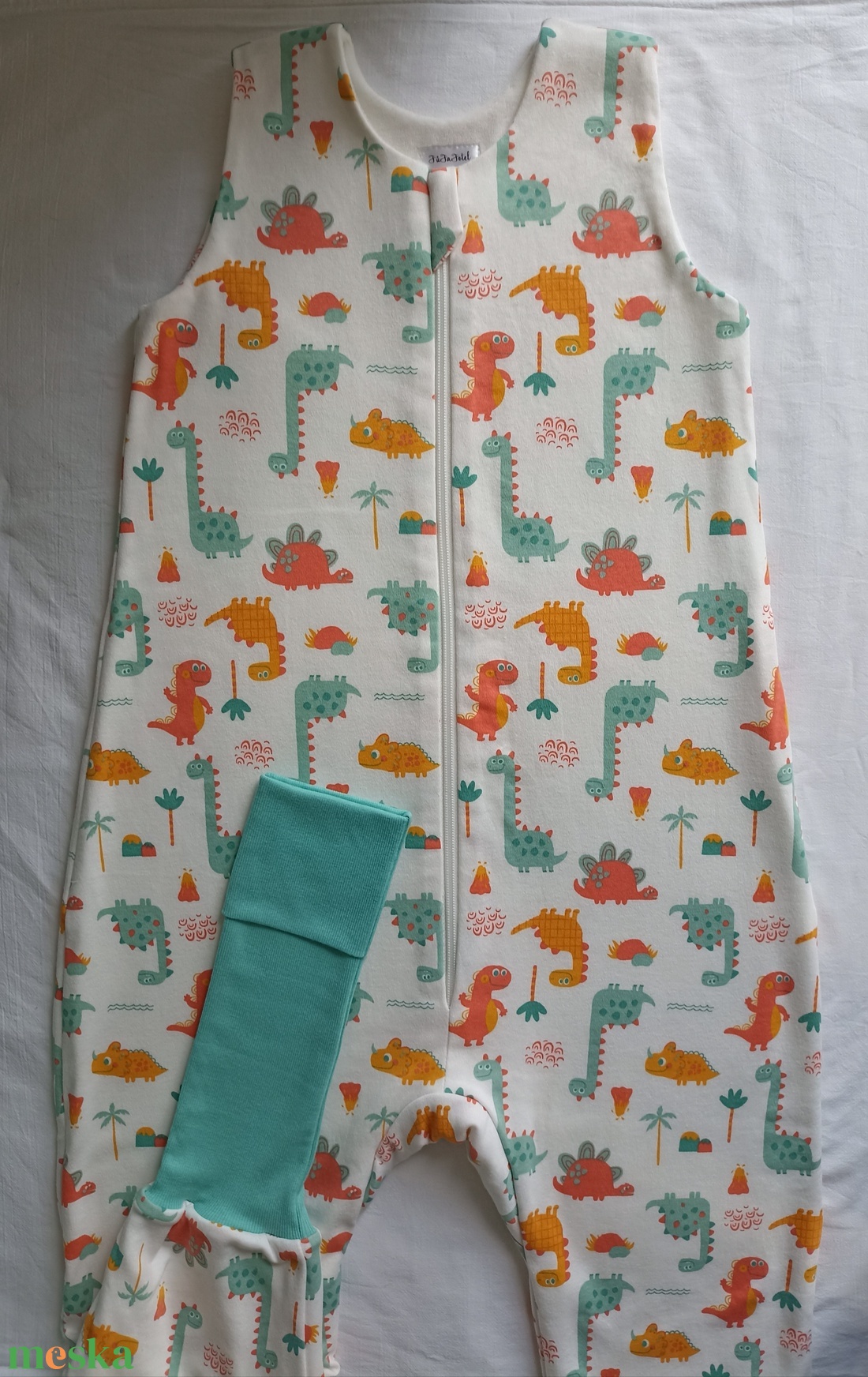 116-122-128-as őszi téli tipegő hálózsák átmeneti pamut nari dínós - baba - mama - babaruházat - tipegőhálózsák - Meska.hu