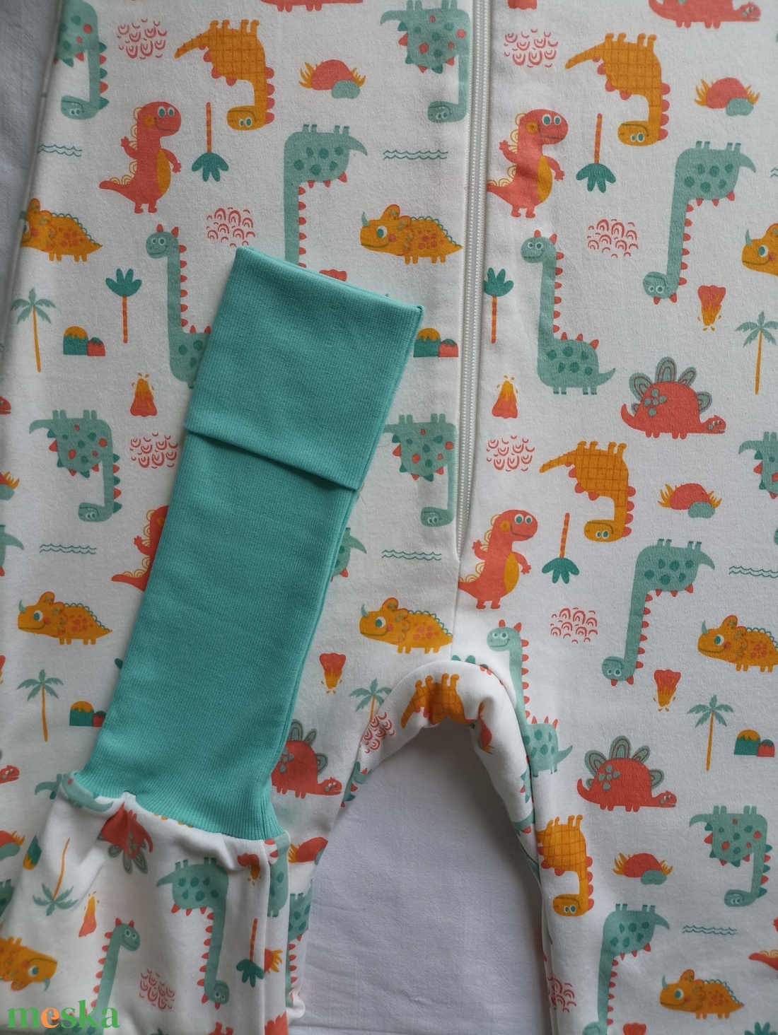 116-122-128-as őszi téli tipegő hálózsák átmeneti pamut nari dínós - baba - mama - babaruházat - tipegőhálózsák - Meska.hu