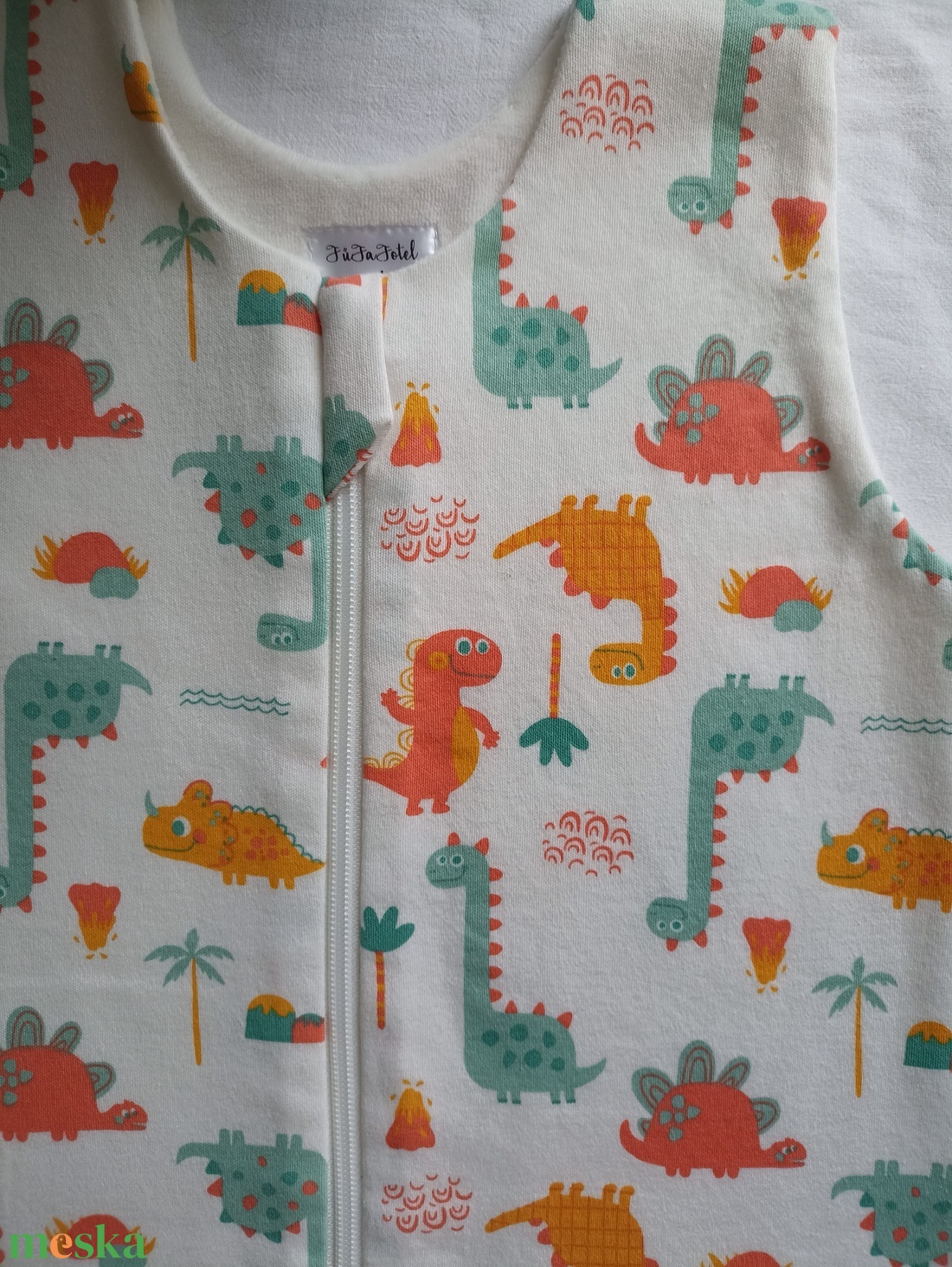 116-122-128-as őszi téli tipegő hálózsák átmeneti pamut nari dínós - baba - mama - babaruházat - tipegőhálózsák - Meska.hu