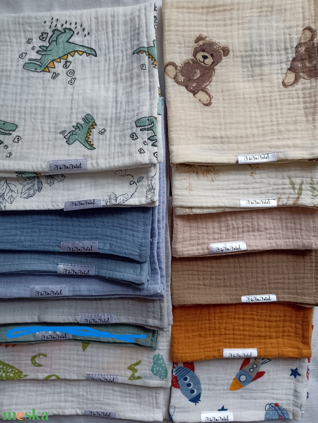 Muszlin babakendő, rongyi, nyunyóka duplagéz tiszta pamutból univerzális használatra 1100 Ft/db 32x32 cm  - baba - mama - baba játékok - szundikendő, alvóka - Meska.hu