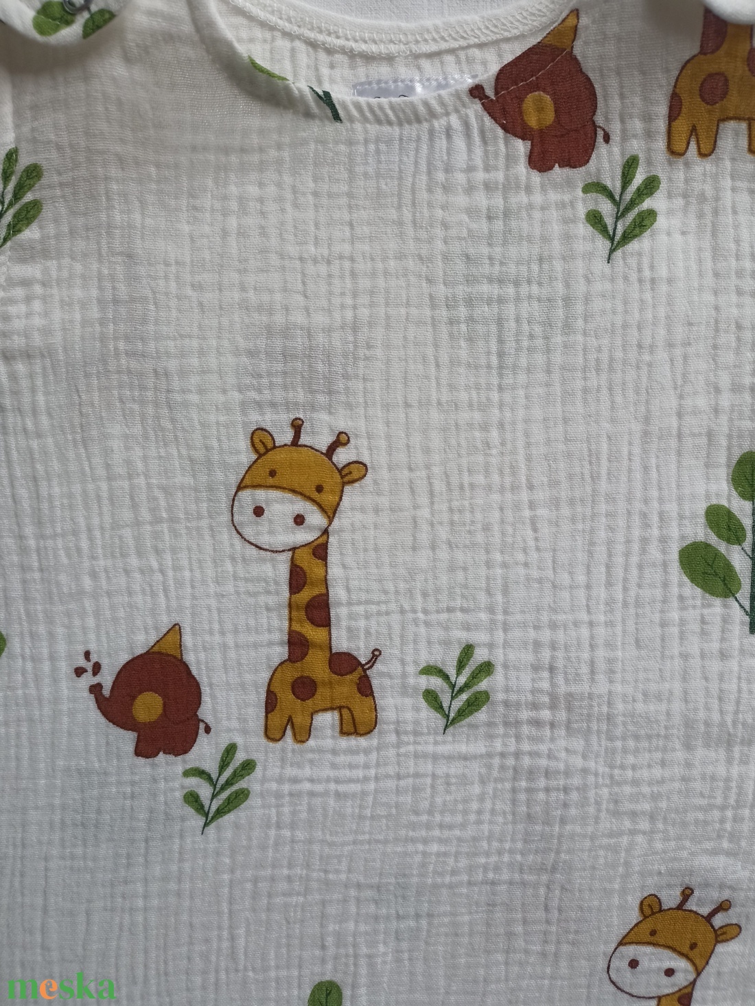 92-98-104-es Nyári muszlin tipegő hálózsák duplagéz zsiráfos - baba - mama - babaruházat - tipegőhálózsák - Meska.hu