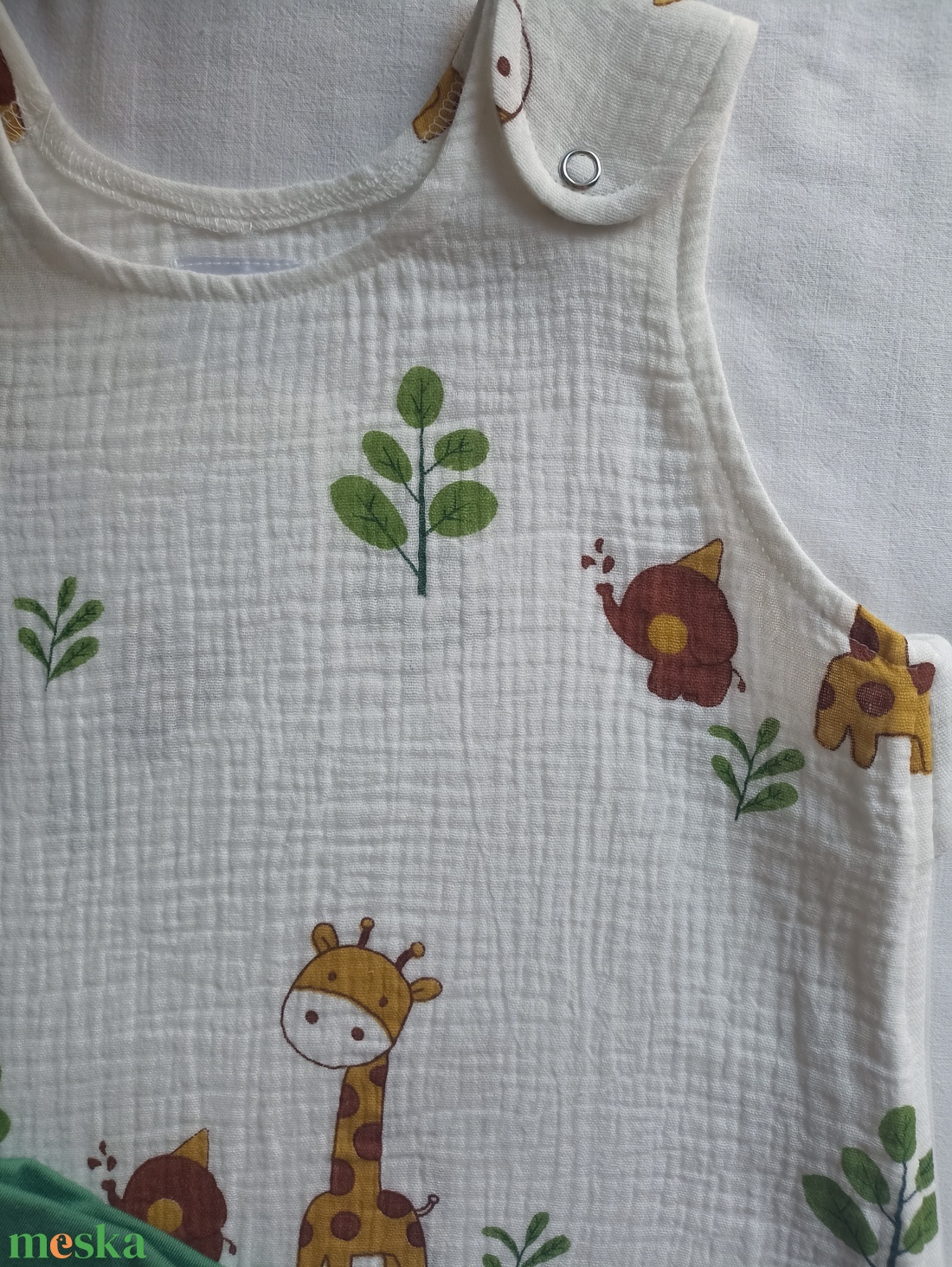 74-80-86-os nyári muszlin tipegő hálózsák duplagéz zsiráfos - baba - mama - babaruházat - tipegőhálózsák - Meska.hu