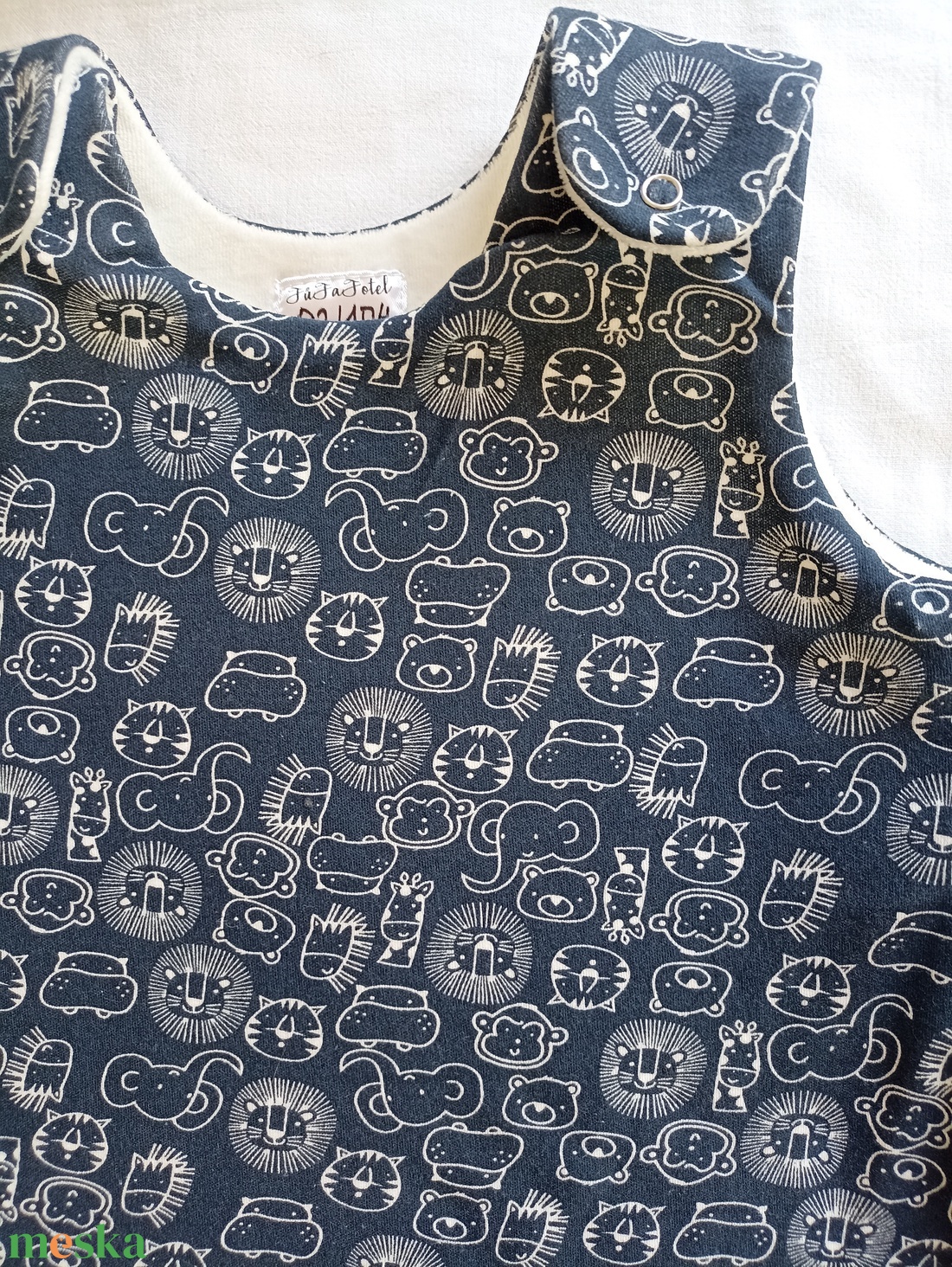 80-86-92-es őszi téli tipegő hálózsák 21-23 fokba átmeneti pamut skék állatos - baba - mama - babaruházat - tipegőhálózsák - Meska.hu