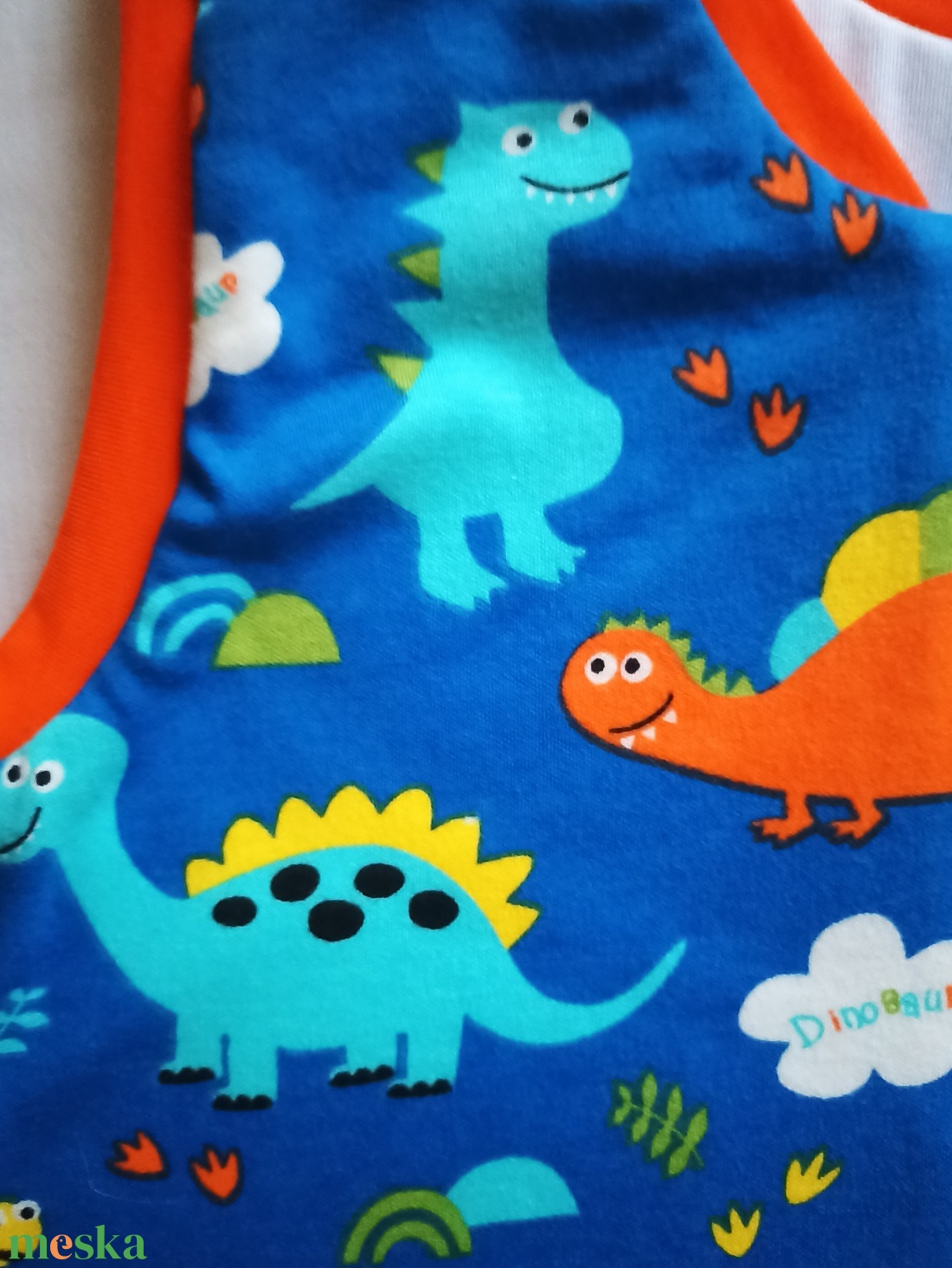 98-104-110-es átmeneti tipegő hálózsák pamut kék dínós - baba - mama - babaruházat - tipegőhálózsák - Meska.hu