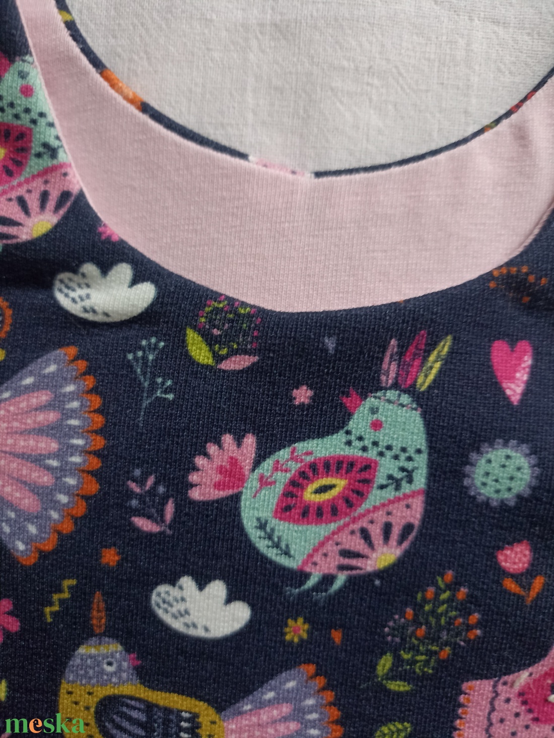 98-104-110-es Átmeneti tipegő hálózsák MELEG 23-25 fokos SZOBÁBA duplapamut sötékék madáskás - baba - mama - babaruházat - tipegőhálózsák - Meska.hu