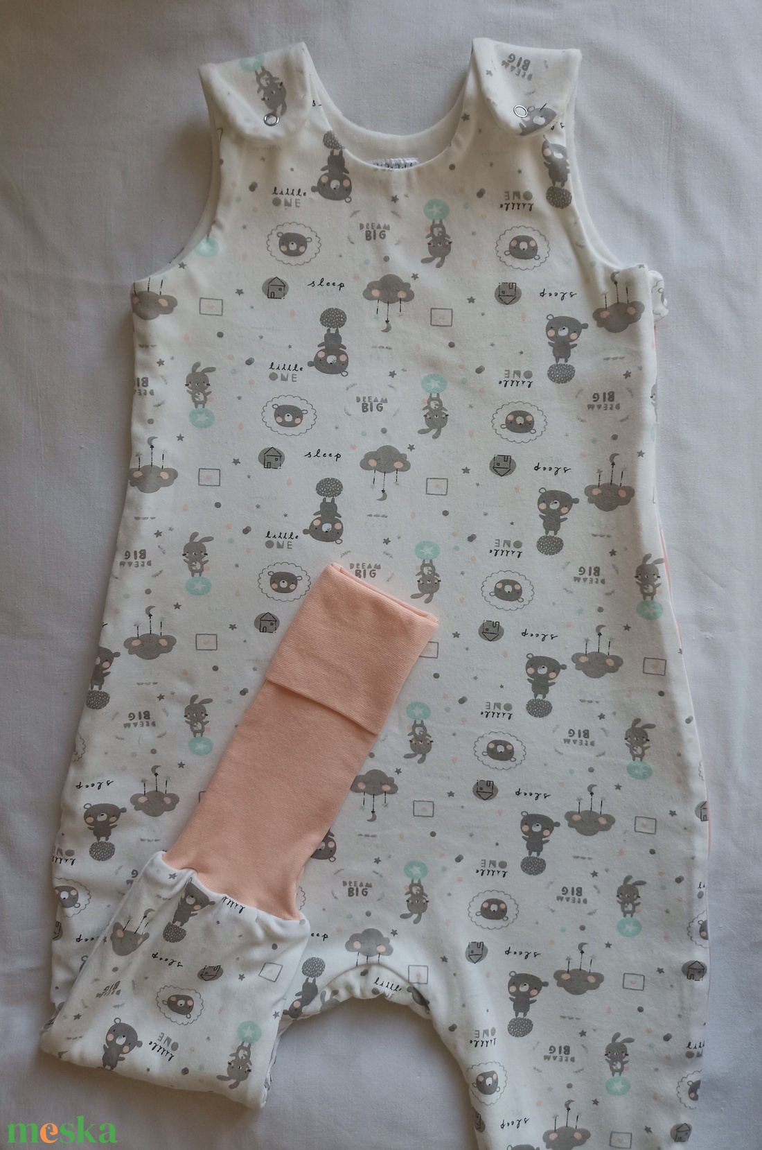 98-104-110-es Őszi téli tipegő hálózsák átmeneti pamut csillámos macis nyuszis - baba - mama - babaruházat - tipegőhálózsák - Meska.hu