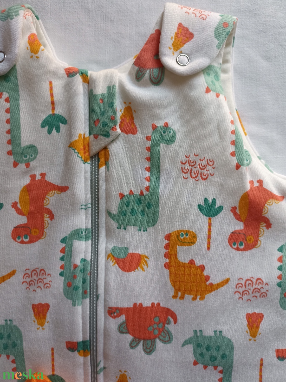 80-86-92-es Átmeneti tavaszi tipegő hálózsák duplapamut dínós - baba - mama - babaruházat - tipegőhálózsák - Meska.hu