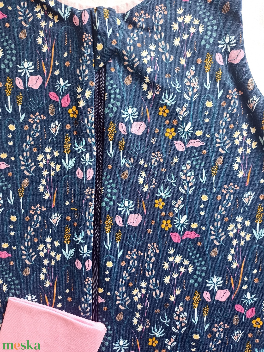 110-116-122-es Őszi téli tipegő hálózsák pamut ÁTMENETI 21-23 fokba skék virágos - baba - mama - babaruházat - tipegőhálózsák - Meska.hu