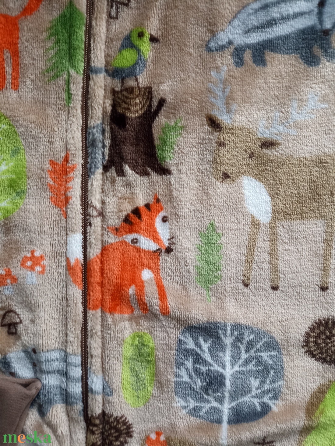 104-110-116-os őszi téli tipegő hálózsák  22-24 fok wellsoft drapp erdős - baba - mama - babaruházat - tipegőhálózsák - Meska.hu